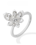 Anillo Flor · Moissanita Talla Pera