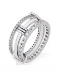 Anillo Trío Articulado · Pavé Moissanita