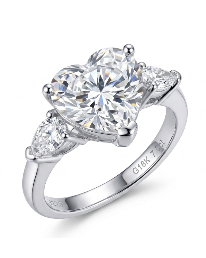 Anillo Trilogía Corazón · Moissanita