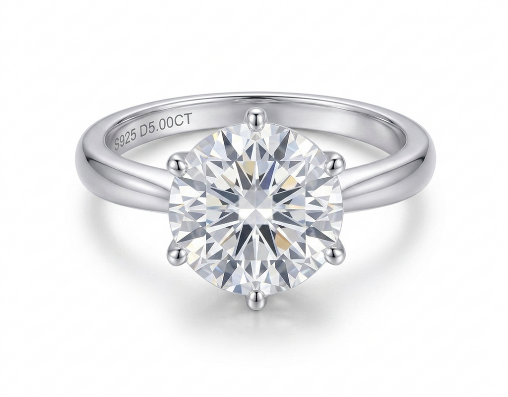 Anillo Solitario Clásico · Moissanita 6 Garras