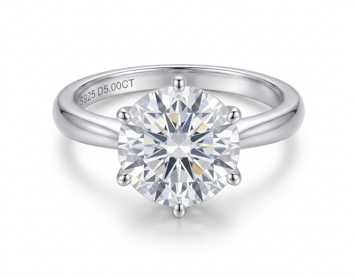 Anillo Solitario Clásico · Moissanita 6 Garras