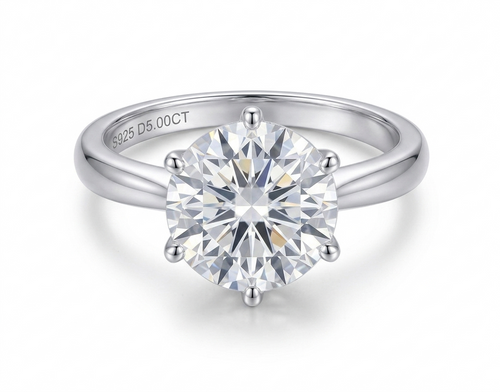 Anillo Solitario Clásico · Moissanita 6 Garras