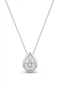Collar Gota Bezel · Moissanita Talla Pera