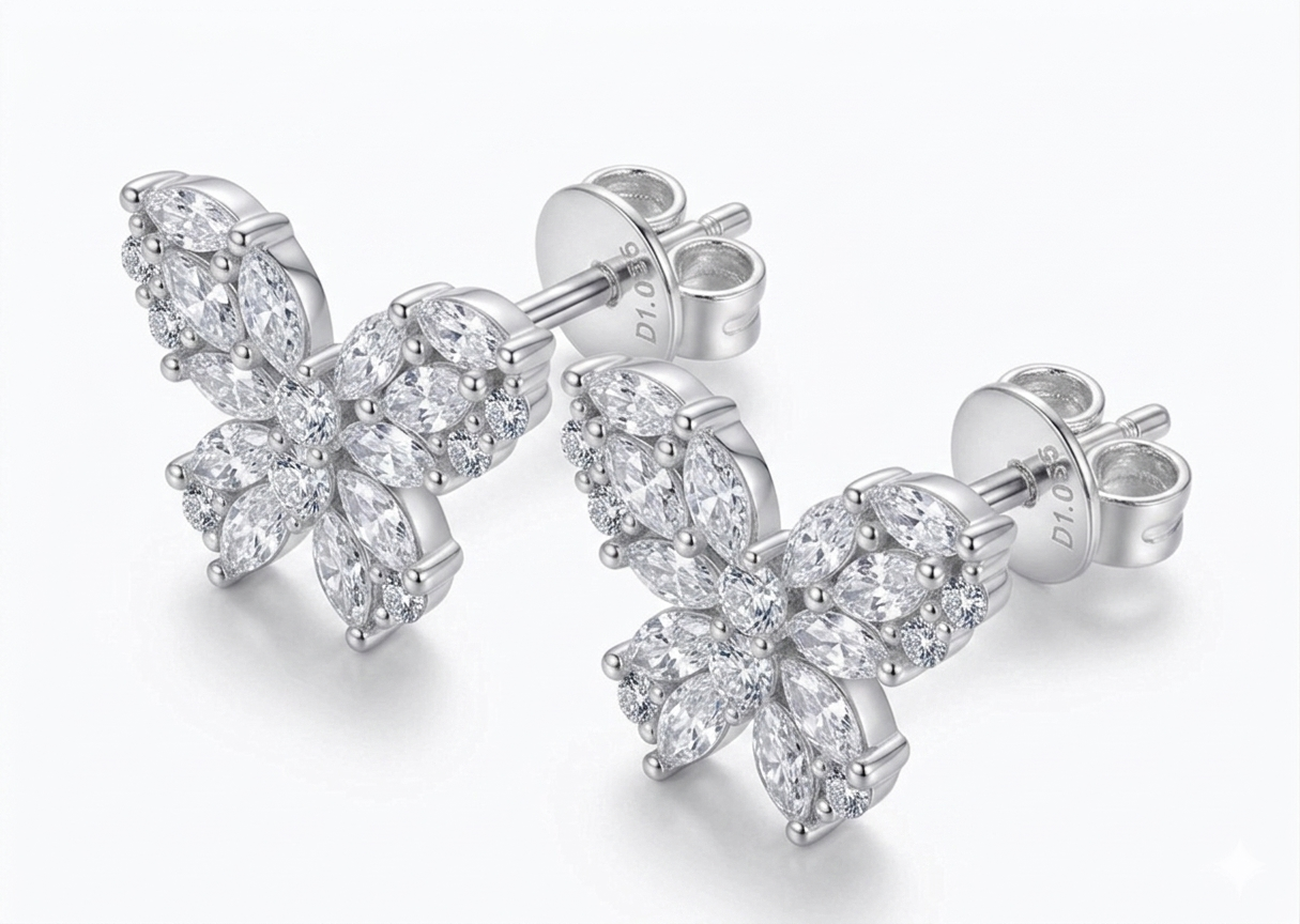 Pendientes Mariposa · Moissanita Marquesa