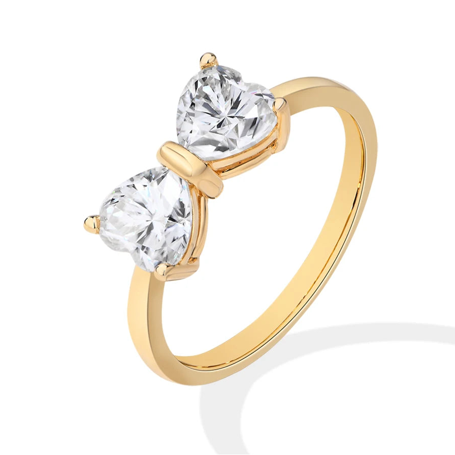 Anillo Lazo · Moissanita Talla Corazón